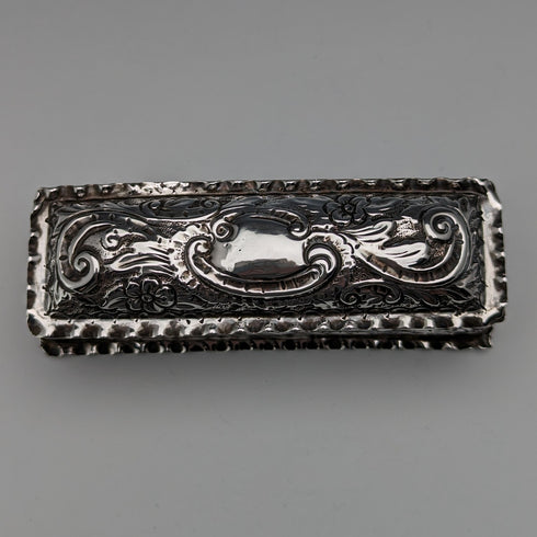 1893 British Antique Sterling Silver Pin Box 51g Thomas Hayes